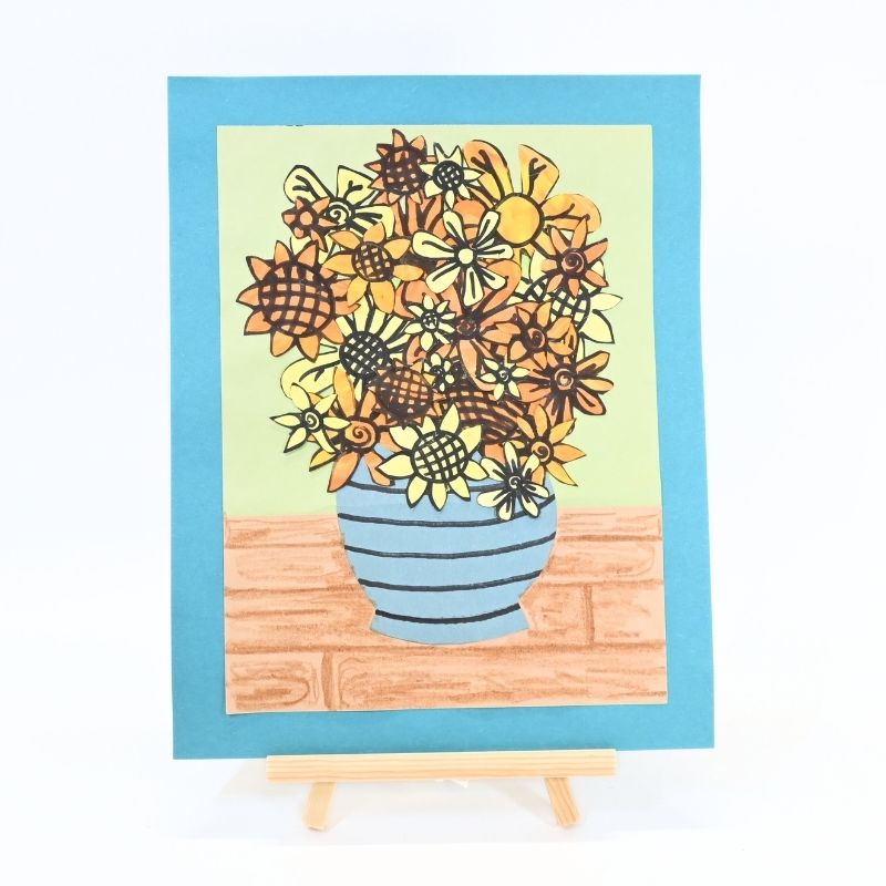 1001 - Van Gogh Doodle Sunflower Bouquet