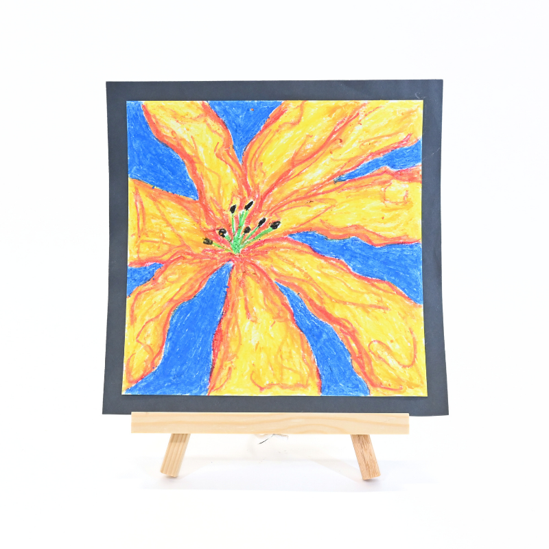 1005- Oil Pastel Flower Project Photo